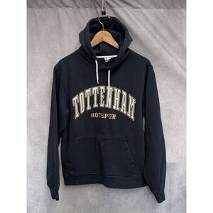 Tottenham Hotspur FC Mens Navy Blue‎ Embroidered Logo Hoodie Sweatshirt Size M